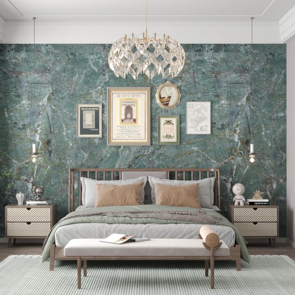 Boobest Width 80cm X Length 4m Table Remake Sheet Marble Sheet Dark Green Sink Sheet Marble Wallpaper Waterproof Thick Stain Resistant Oil Proof Heat