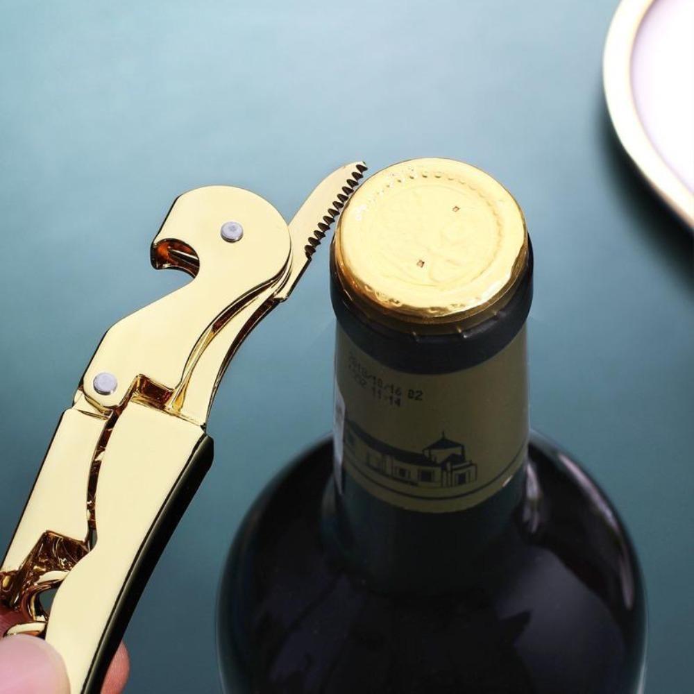 Goldene Möwe Edelstahl Weinöffner Doppelscharnier Korkenzieher Multifunktionaler Bierflaschenöffner für Barkeeper 6
