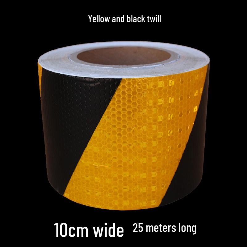 5cm Black Yellow Reflective Honeycomb Arrow Warning Tape Car Sticker