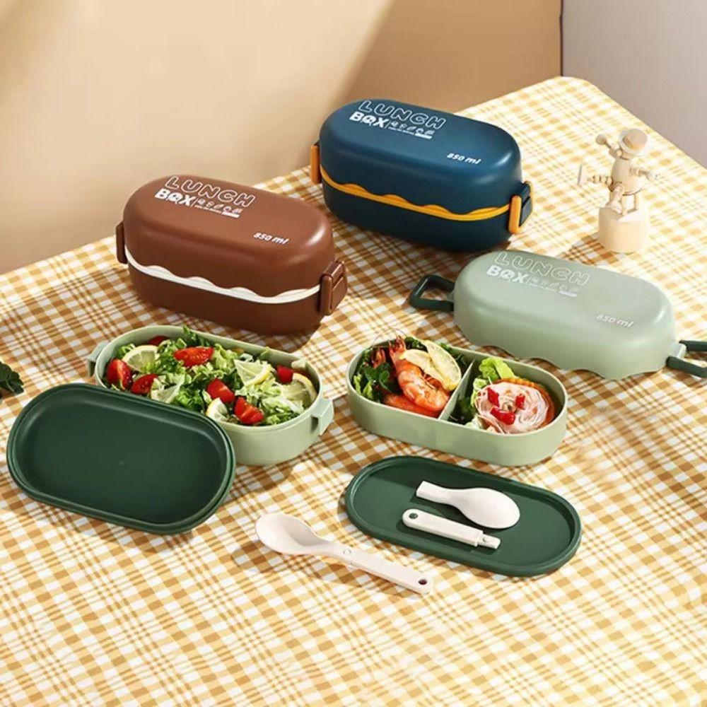 Reusable Portable Lunch Box 3 Grids Snack Food Box Lunch Container Divides Food Container  Camping