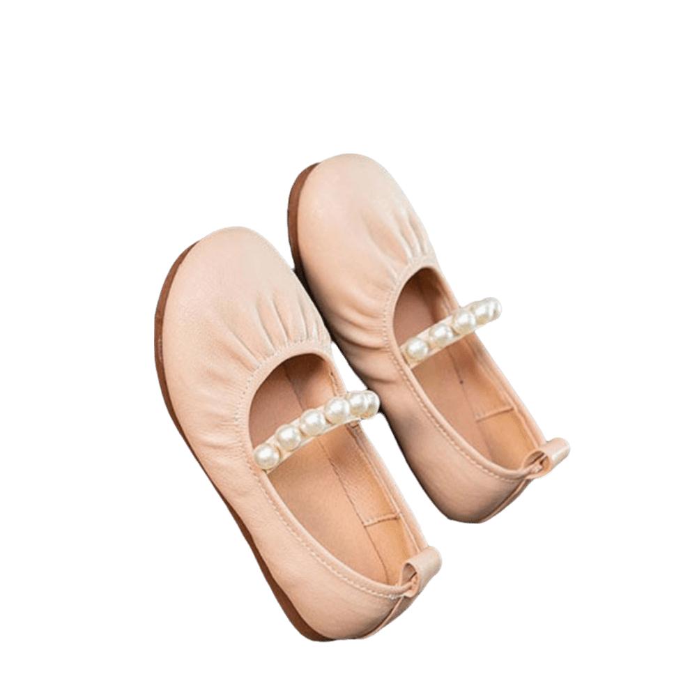 Pearl Girls Princess Shoes Soft Soled Kids Casual Flats Elegant Children Leather Shoes  Autumn