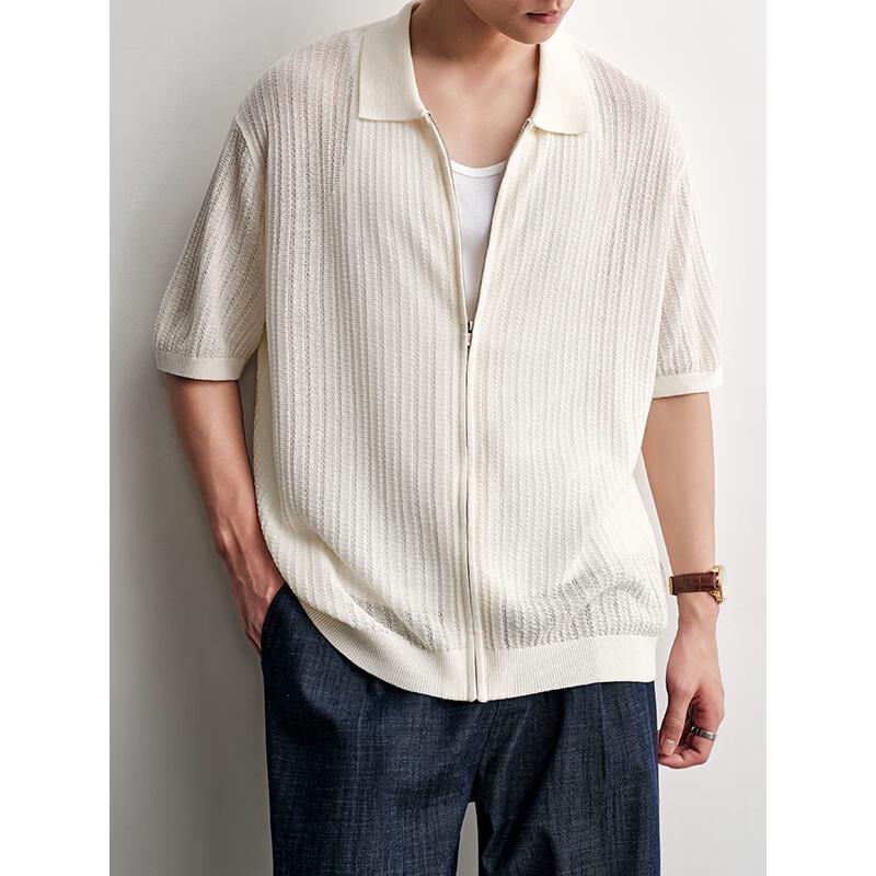 HAUT TON Men's Old Money Style Knitted Short Sleeve Polo Shirt