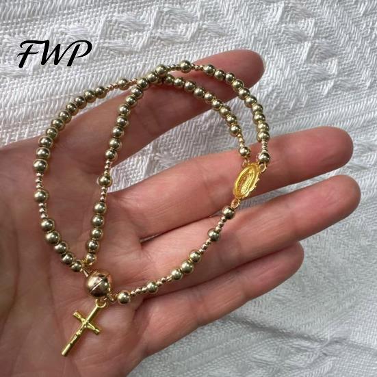 Gebetsperlen Armband Rosenkranz Magnetverschluss Handgefertigt Christlich Damen Handgelenk Accessoire Leicht Einfach zu Tragen Spiritueller Schmuck Geschenk Religiös