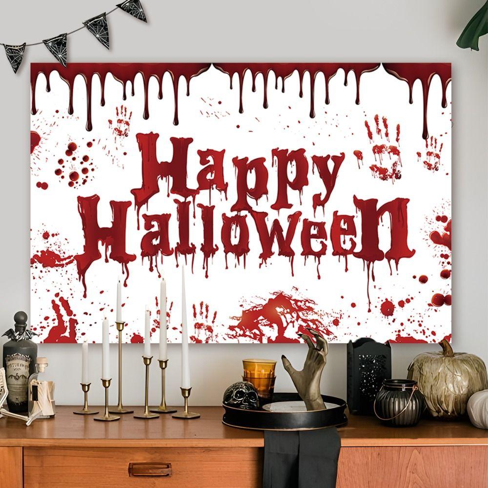 Scary Atmosphere Halloween Flag Trick Or Treat Happy Halloween Banner Multi-style   Home Decor