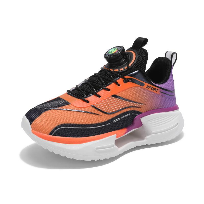 Spring and Summer Children's Breathable Sports Shoes Jue Ying Running Shoes Rotating Buckle Primary School Students Physical Education Class Leisure