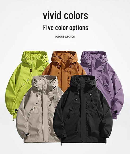 Unisex Windproof & Waterproof Cotton Jacket for Mountain, Autumn/Spring Style, Loose Fit