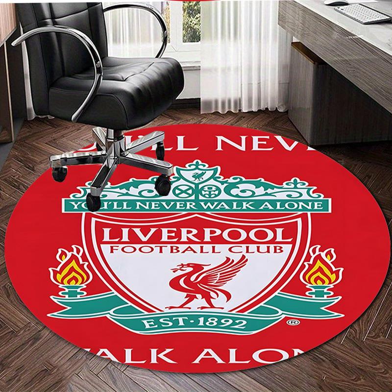 1pc L-Liverpool Print Round Carpet Chair Round Carpet Suitable for Bedroom Living Room Home Decorative Carpet