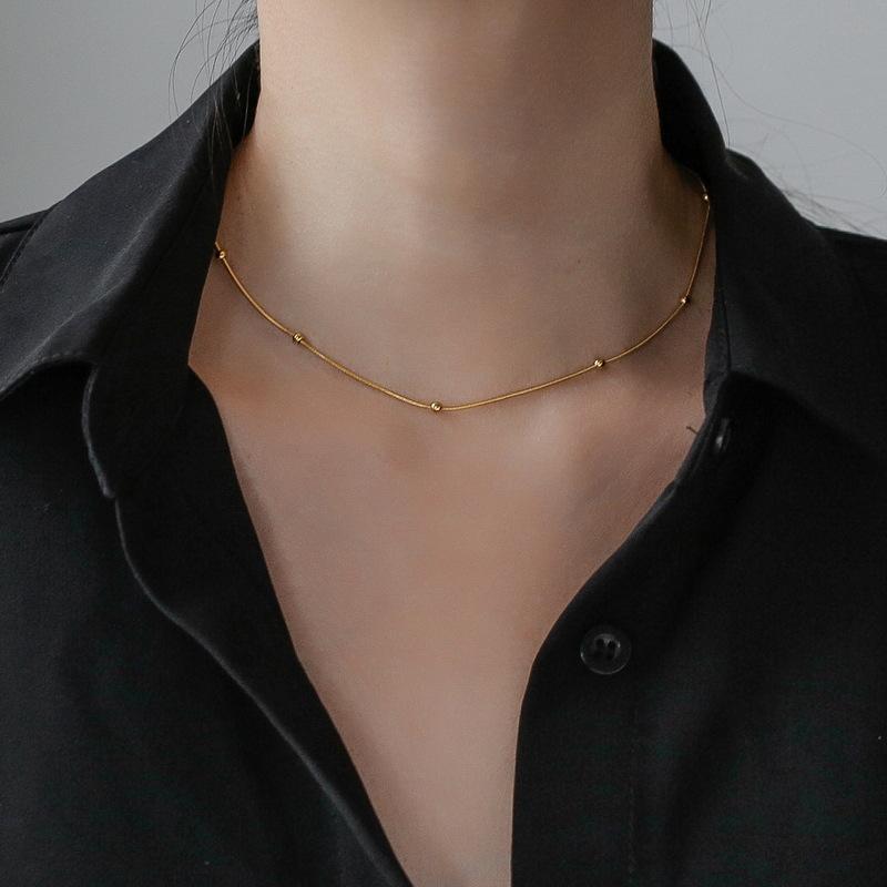 Colar de contas elegante para mulheres – moderno, inspirado na Coreia, que não desbota e combina com tudo.