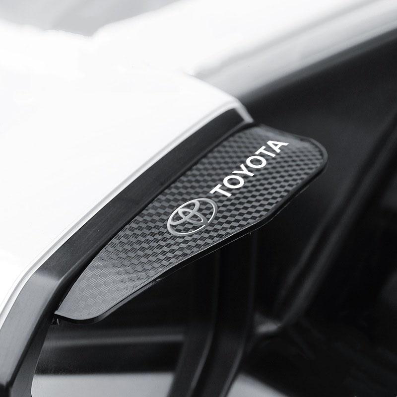 RATG2 2pcs Car Carbon Fiber Rain Eyebrow Rearview Mirror Visor Shade For Toyota Rav4 CHR Yaris Prius Avensis Corolla Camry Highlander
