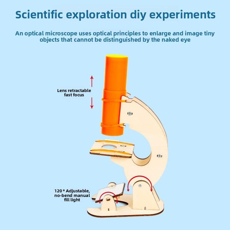 Science Microscope Kit For Kids Diy Physics Educational Toy Science Experiment Set For Children