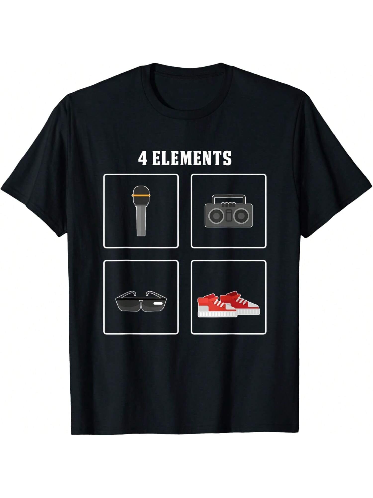 4 Eleunisexts Of Hip Hop Rap Rapper Music Break Dance DJ Gift T-Shirt S разноцветный