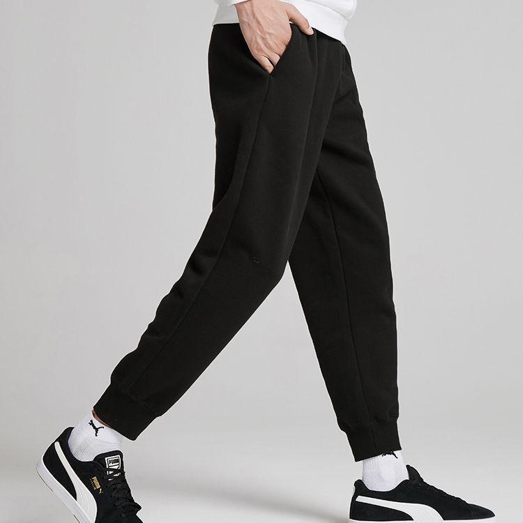 Puma Solid Color Logo Jogger Sweatpants Men Bottoms Black 534366-01
