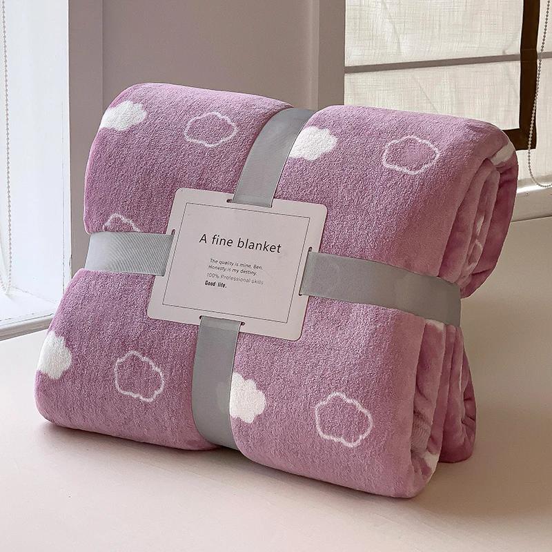 Flannel Fleece Blanket for Beds Reactive Printed Thicken Warm Blankets for Winter Single/Queen/King Size Plaids for Sofa Blanket