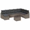 Garden Sofa Set with Cushions 8 Pcs Light Grey Poly Rattan