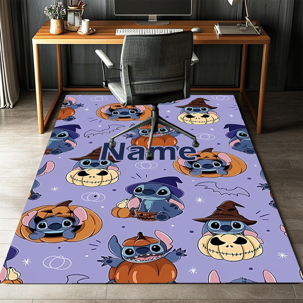 Custom Name Stitch Printed Carpet,Rug for Office Chair Living Room Bedroom Kitchen Room Decor Gifts.