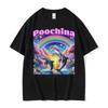 Poochina Brain Rot Ironic Funny Meme Tee Shirt for Men Harajuku Hip Hop Streetwear Tshirt Unisex Oversized 100 Cotton T Shirt