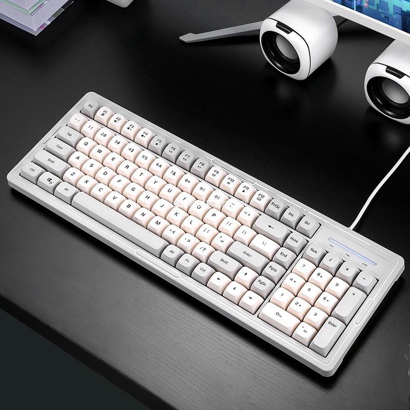Wired Gaming Mechanical Feel Keyboard and Mouse Set for Desktop, Laptop, Esports, Office