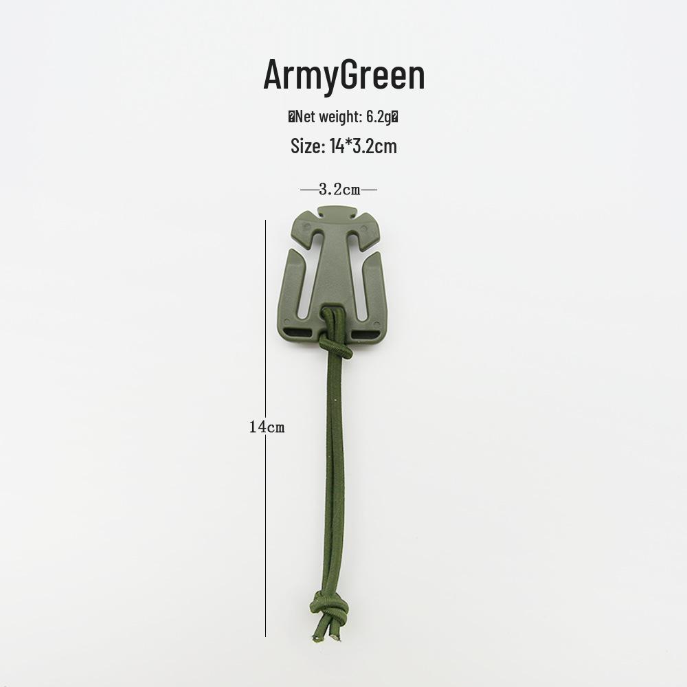 MOLLE System Elastic Rope Hook & Triangle Tie Buckle - Cord Winder & Webbing Organizer Clip.