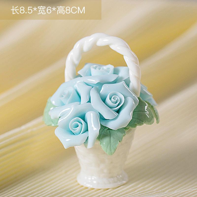 Keramik-Simulations-Blumenkorb-Ornamente Handgefertigte Mini-Blumenkörbe Kreative Kaffeetisch-Wohnzimmer-Tischdekorationen