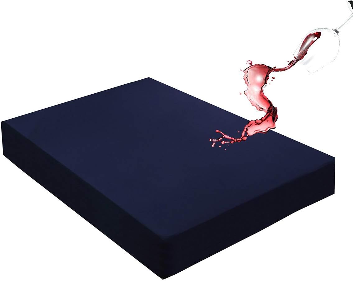 

6 цветов темно-синий размер твин водонепроницаемый протектор матраса моющийся наматрасник на резинке для матрасов глубиной до 18 дюймов Twin(99x190x36cm) темно-синий