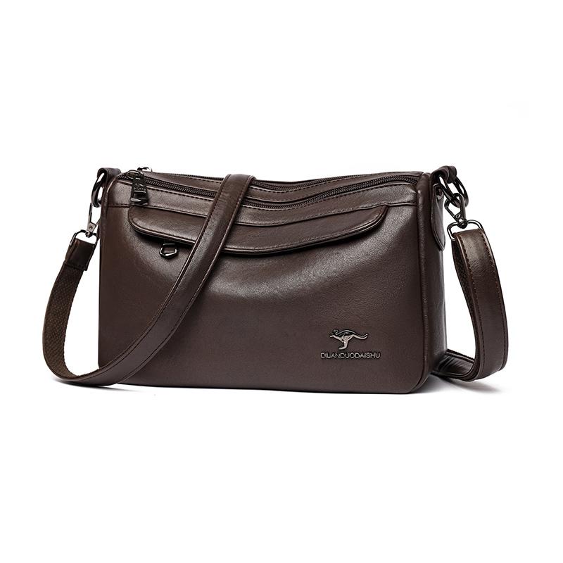 Modische Schultertasche aus Kunstleder, Damen Handtasche in Unifarbe, Retro Schultertasche, Umhängetasche mit mehreren Fächern, geeignet für den täglichen Gebrauch und zum Einkaufen