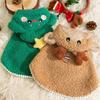 Cute Elk Pet Christmas Clothes Cartoon Soft Dog Harness Leash Outdoor Plush Puppy Vest Winter