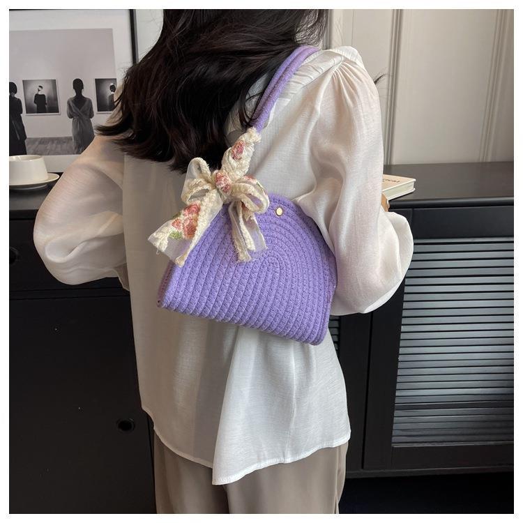 2025 Ladies' Cotton Rope Crossbody Phone Bag - Stylish Shoulder & Underarm Bag for Beach Vacation