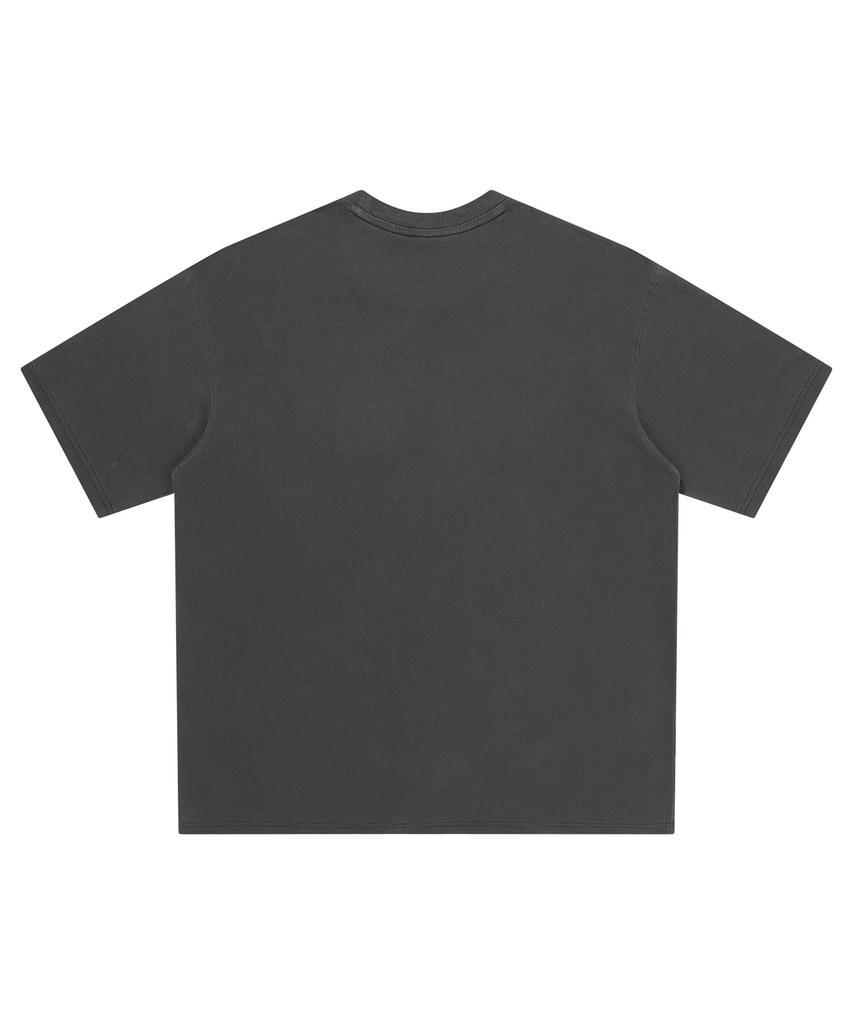 Syupeodeulai Logo Washed Short Sleeve T-Shirt Charcoal Sduiscq14Chl