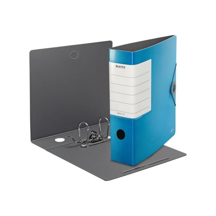 Classeur à levier - Leitz - 180° Solid - 82 mm - A4 - 500 feuilles - bleu clair
