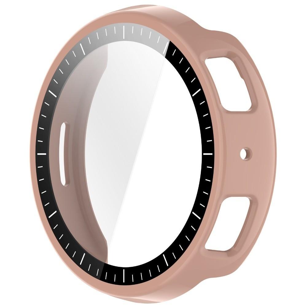 

PC+Tempered Protective Case Anti-Scratch Shockproof Screen Cover Full Coverage Bumper Protector Shell for Amazfit Active Max рожевий
