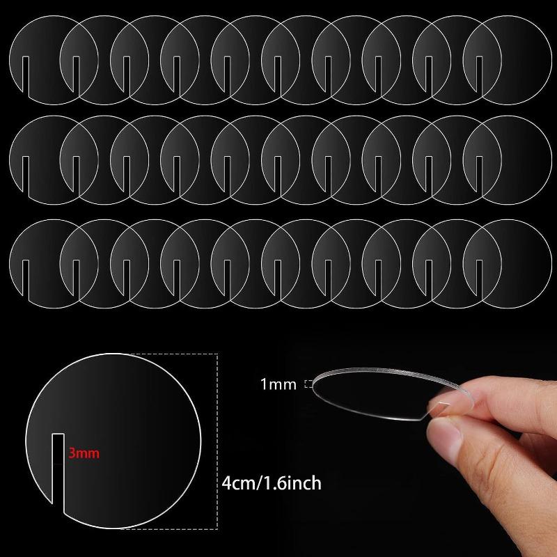 

30pcs Acrylic Circular Beverage Labels DIY Wedding, Birthday Party Wine Cup Edge Label Insertion Suitable for Bars KTV Cocktail Decoration Tags diameter 4cm 30pcs