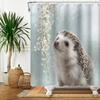 Cute Animal Theme Waterproof Shower Curtain Adorable Animals Bathroom Decor with Hooks For Bathtub Bathroom Screens Home Decor