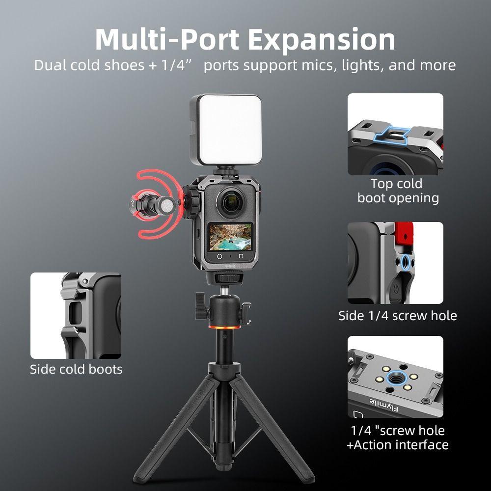 Quick Release Metal Rabbit Cage Cold Shoe Mount Frame for DJI Osmo 360 Action Camera Accessories