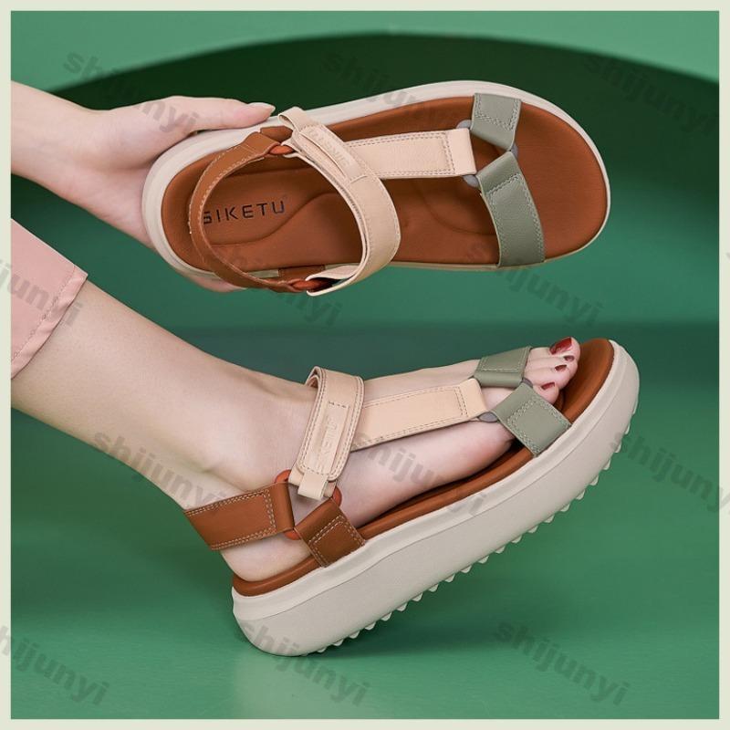 Fashion Large Size Women's Shoes 2025 New Comfortable Platform Flats Shoes Fashion Breathable Non Slip Height Increase Casual Sandals