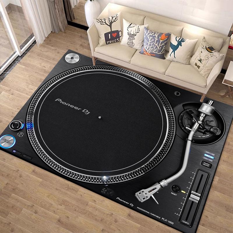 1PC Vinyl Disc Player Pattern Rug Carpets for Bedroom Living Room Sofa Music Mat Creative Door Mat Cloakroom Home Decor Gifts