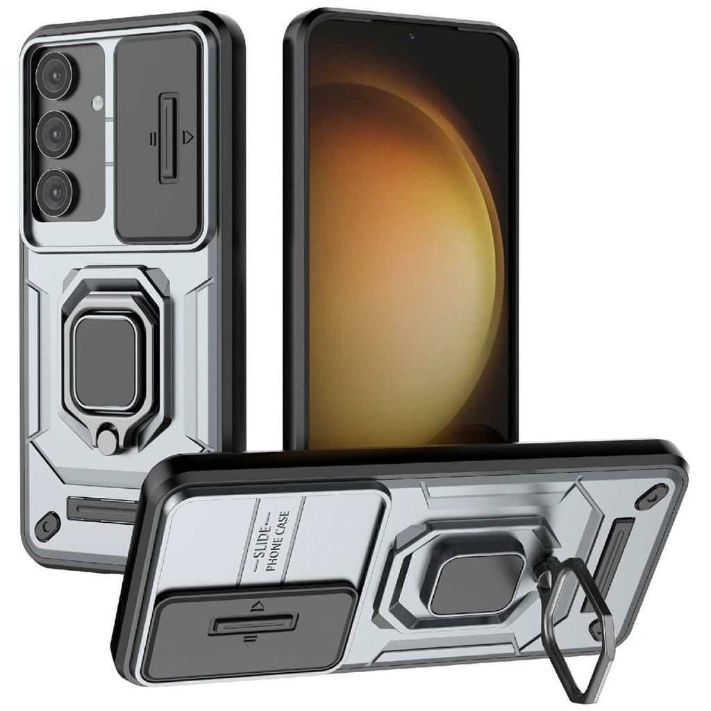 For Samsung Galaxy A56 5G Case PC+TPU Kickstand Phone Protector with Lens Cover