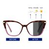 European and American Cat Eye Flat Glasses Women's Fashion Trend Retro Personality Advanced Sense Thin Color Anti-blue Light Glasses