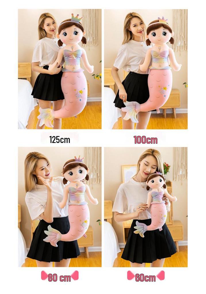 Mermaid Plush Doll Pillow - Aquarium Souvenir & Holiday Gift for Girls