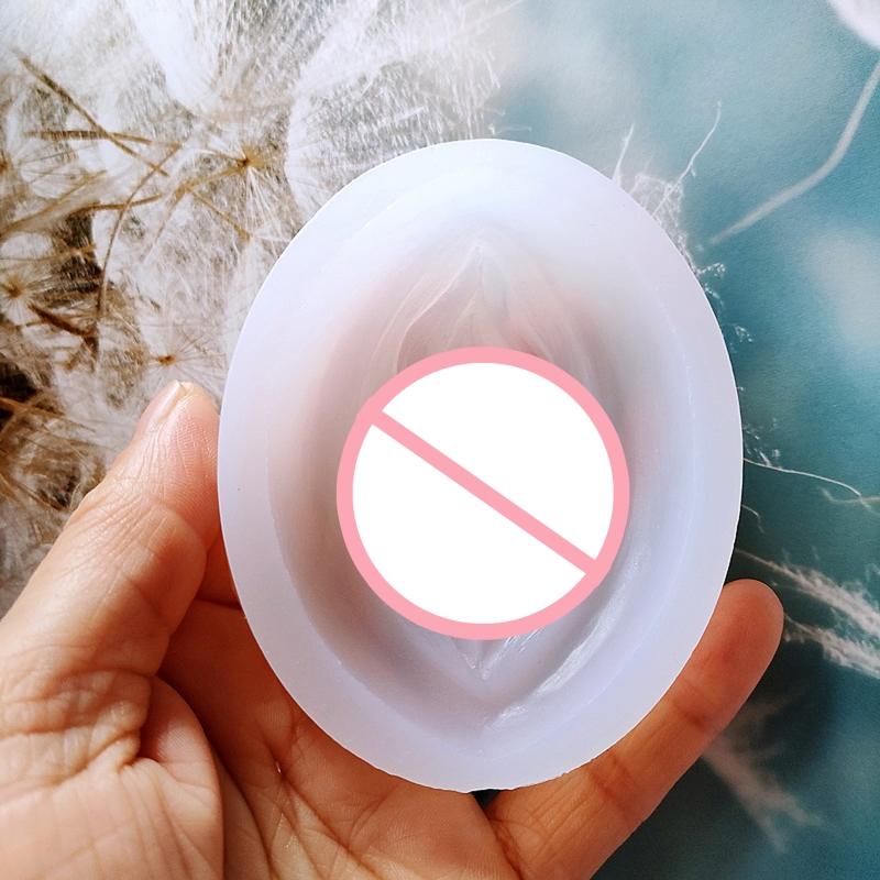 Novelty Women Genital Shape Candy Mold Silicone Mould Tray DIY Mould Tray for Soap Candles Cake Decor Crafts White