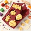 Halloween Snack Making Tools Silicone Baking Mold Pumpkin Ghost Bat Skull Cake Pan Non Durable Heat Resistant Stick Chocolate Fondant Maker