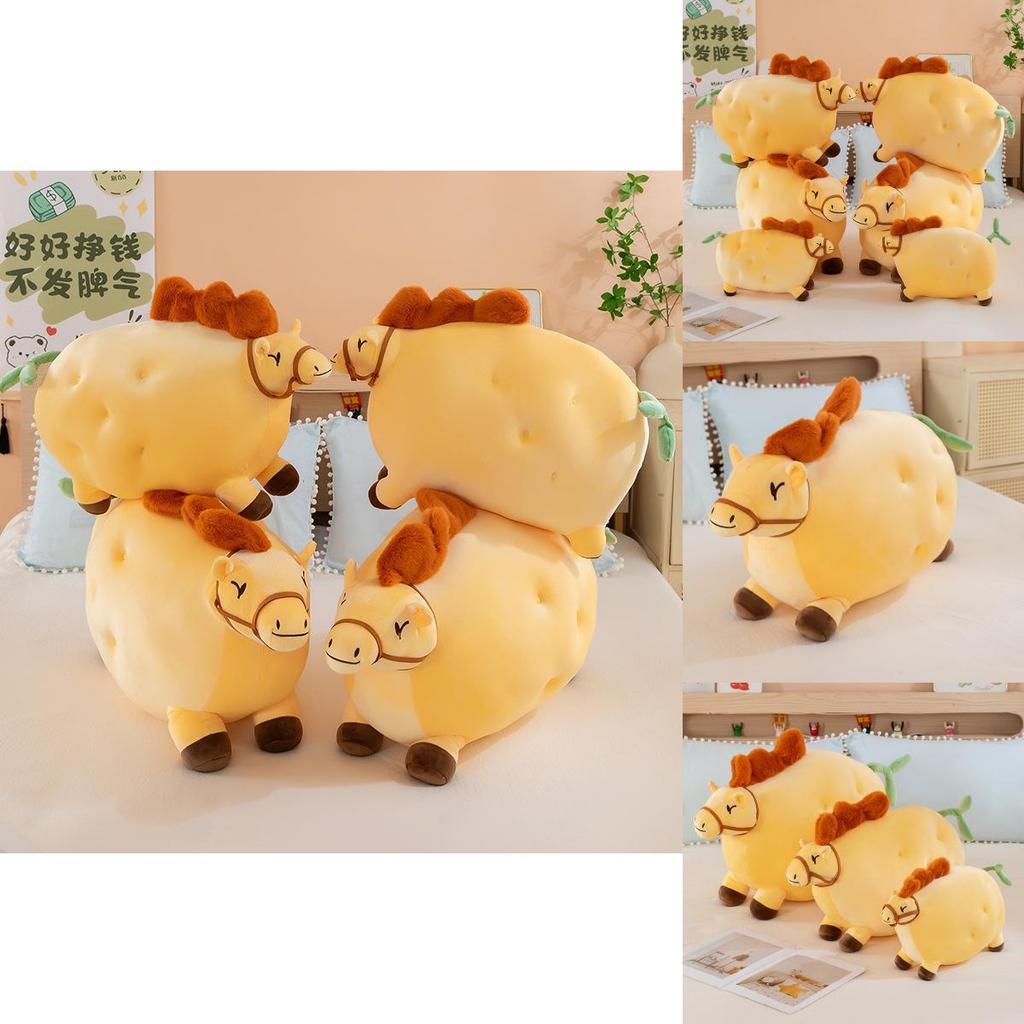 Kreatives Kartoffel Plüschpferd Spielzeug Tierkissen für Kinder und Erwachsene