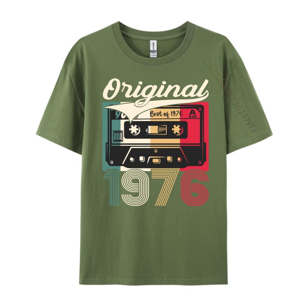 48th Birthday Man Woman 1976 Cassette Mens Shirts Graphic Tee Male Mens T Shirt Printing Luxury Brand Clothes