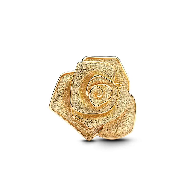 New In Heart Shaped Rose Gold Dangle Charm Beads Fits Bracelet Bangle Necklace Women Luxury Diy Jewelry Party Festival Gift