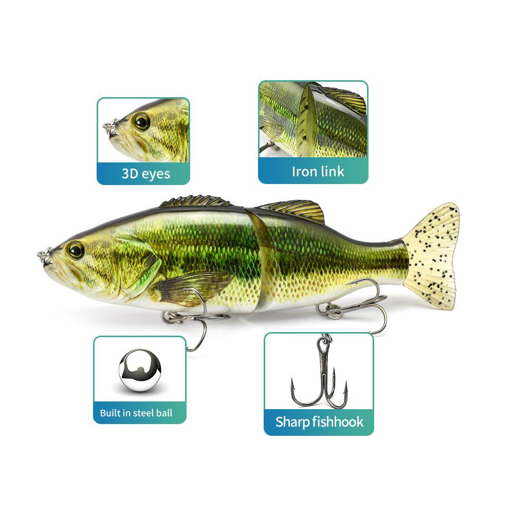 Multi Section Fish Hard Bait PVC Soft Bait S-Shape Swimming Posture Lure Road Runner ABS Plastic Fishing Lures