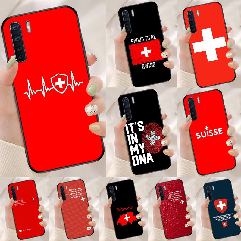 Schweiz Schweizer Flagge Hülle Für Oppo A94 A74 A54 A18 A38 A58 A78 A98 A40 A60 A80 A16 A76 A96 A15 A17 A77 A57S Abdeckung