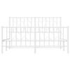 Metal Bed Frame with Headboard and Footboard White 135x190 Cm