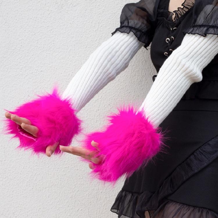 Faux Furs Wrist Cuffs Oversleeve Wrist for Wool Coat Jackets Arm Warmer Sleeve