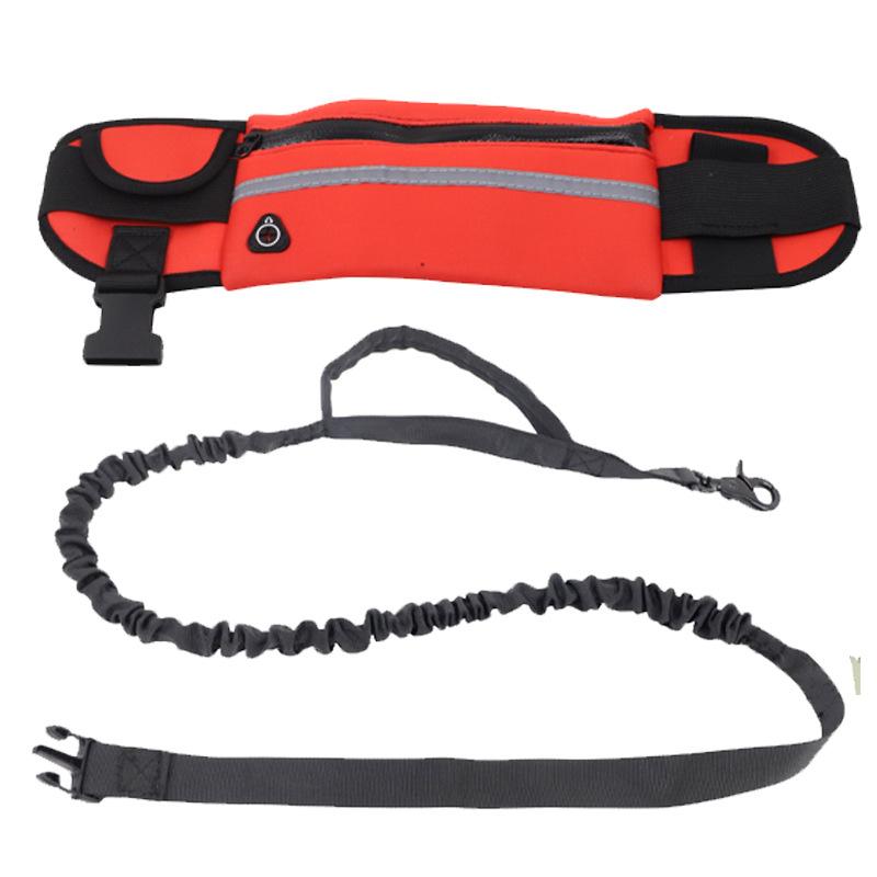 Sports Waist Pack Traction Dog Leash Kit Outdoor Running Walking Pet Supplies Reflective Fabric Multiple Functions Free Hands
