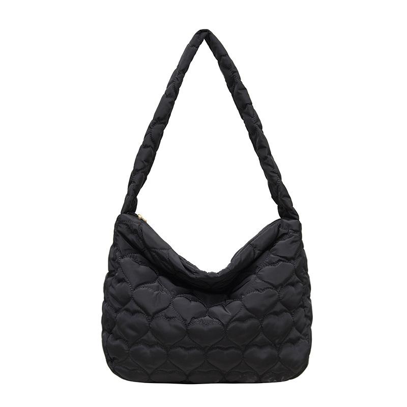 

Складная сумка-тоут женская большой вместимости легкая повседневная на плечо осенне-зимняя ромбовидная хлопковая сумка-мессенджер для одежды one size fits all чёрный