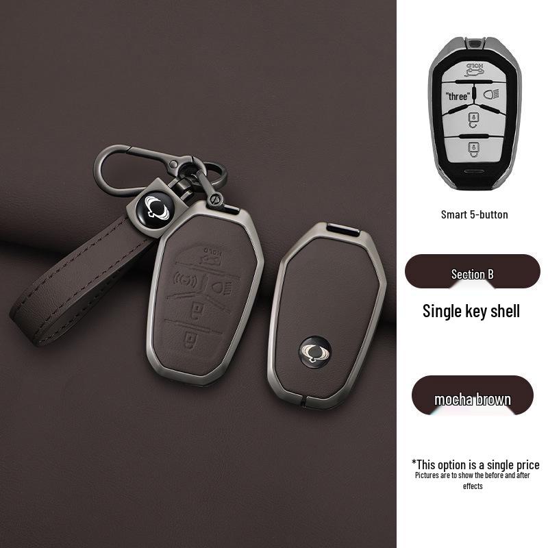 Premium Metal Shell Protective Key Case for Ssangyong Korando, Tivoli, Rexton 5-Button Remote
